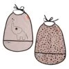 Done By Deer 2er-Set: Lätzchen "Elphee" In Rosa - (L)37,5 X (B)27,5 Cm