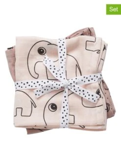 Done By Deer 2er-Set: Mülltucher "Contour" In Rosa - (L)70 X (B)70 Cm