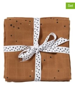 Done By Deer 2er-Set: Mulltücher "Dreamy Dots" In Senf - (L)70 X (B)70 Cm