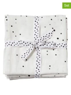 Done By Deer 2er-Set: Mulltücher "Dreamy Dots" In Weiß - (L)120 X (B)120 Cm