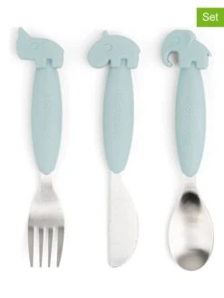 Done By Deer 3er-Set: Besteck "Deer Friends" In Hellblau