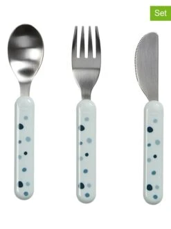 Done By Deer 3tlg. Besteck-Set "Dreamy Dots" In Hellblau