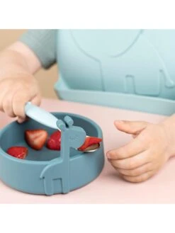 Done By Deer 3tlg. Esslern-Set "Deer Friends" In Hellblau/ Blau -Babywereld Deer Kortingen done by deer 3tlg esslern set deer friends in hellblau blau 5