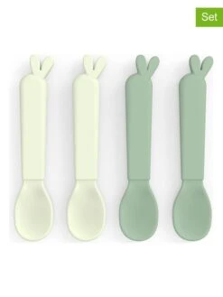 Done By Deer 4er-Set: Esslernlöffel "Lalee" In Grün - (L)13 Cm