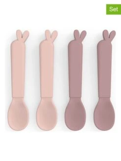 Done By Deer 4er-Set: Esslernlöffel "Lalee" In Rosa - (L)13 Cm