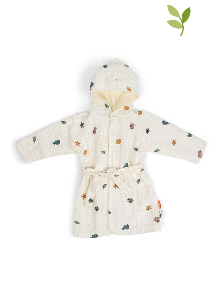 Done By Deer Bademantel "Sea Friends" In Creme 1 Done By Deer Bademantel "Sea Friends" In Creme