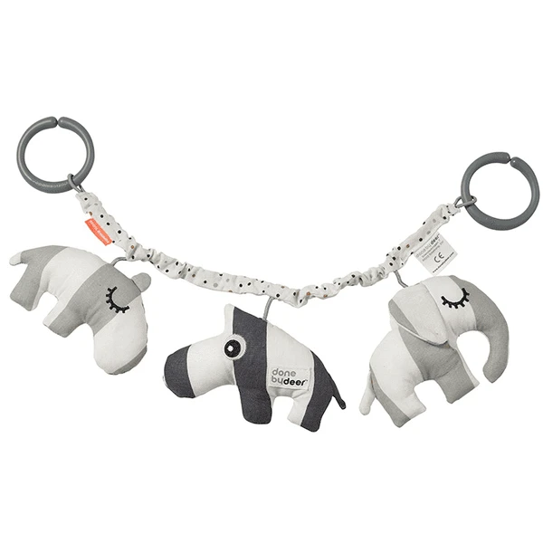 Done By Deer™ Kinderwagenkette Deer Friends, Grau 1 Done By Deer™ Kinderwagenkette Deer Friends, Grau