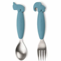 Done By Deer™ Löffel- Und Gabelset Easy-grip, Deer Friends Blau