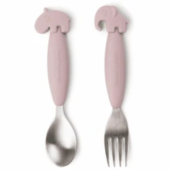 Done By Deer™ Löffel- Und Gabelset Easy-grip, Deer Friends Rosa