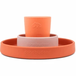 Done By Deer™ Silikon Geschirr-Set Happy Clouds Papaya