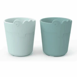 Done By Deer™ Trinkbecher Kiddish 2-er Pack Croco Blau