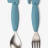 Done By Deer Easy-grip Spoon And Fork Set Deer Friends Blue - BLUE