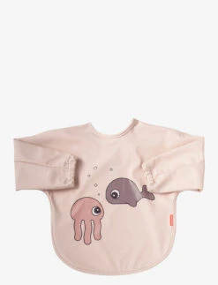 Done By Deer Sleeved Bib 6-18m Sea Friends - POWDER