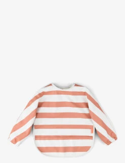 Done By Deer Sleeved Pocket Bib Stripes - PAPAYA