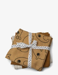Done By Deer Burp Cloth 3-pack Deer Friends - MUSTARD